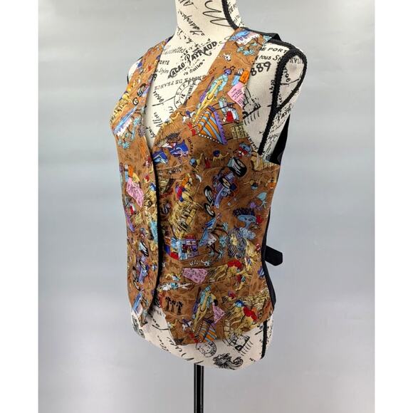 VTG Nicole Miller 1993 Vest Medium Egyptian Art to Wear Artsy Limited Edition - Picture 2 of 16